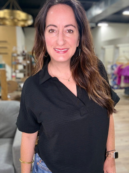 Black Boxy Blouse