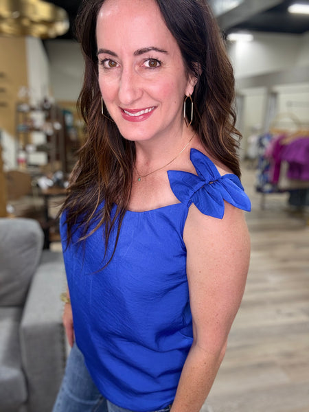 Royal Blue Flower Top