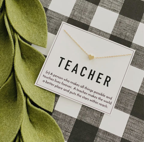 Dainty Gold Heart Teacher Gift