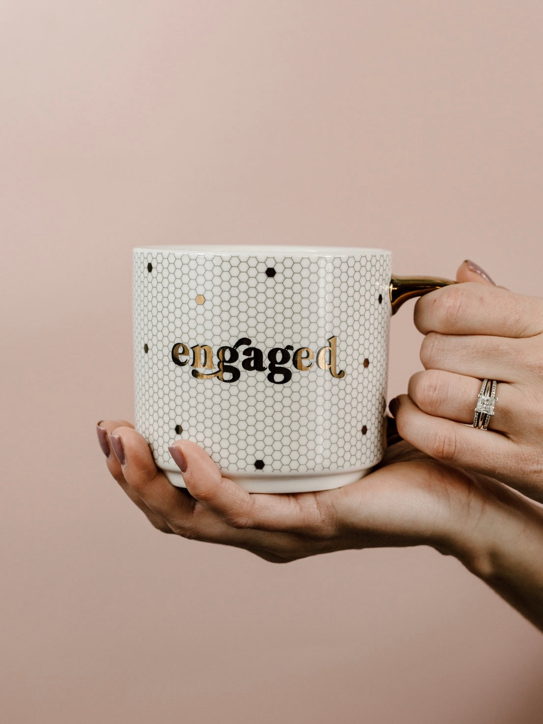 Engaged Gold Tile Coffee Mug