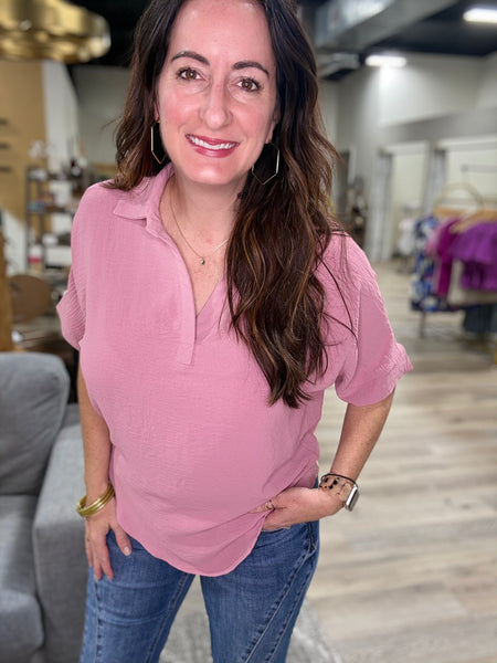 Dusty Pink Boxy Blouse
