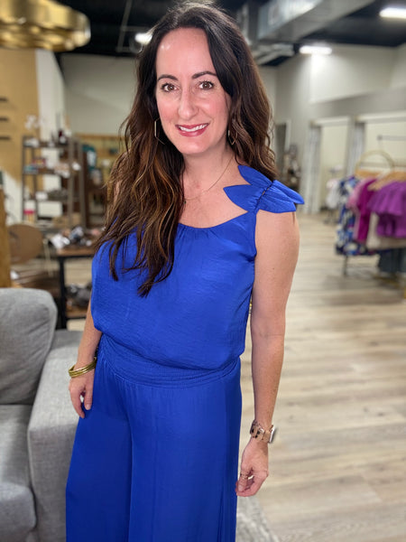 Royal Blue Flower Top