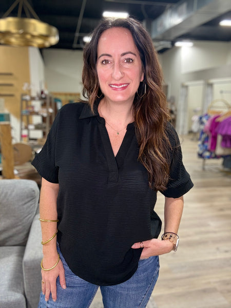 Black Boxy Blouse