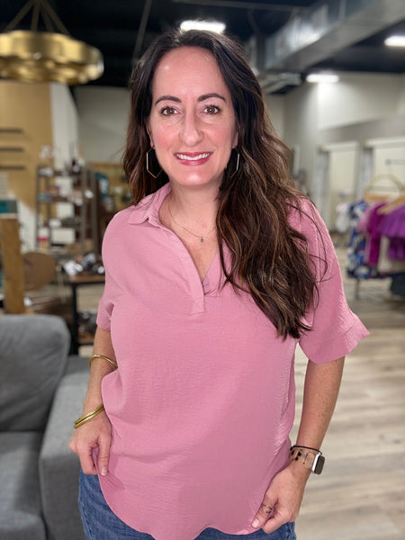 Dusty Pink Boxy Blouse