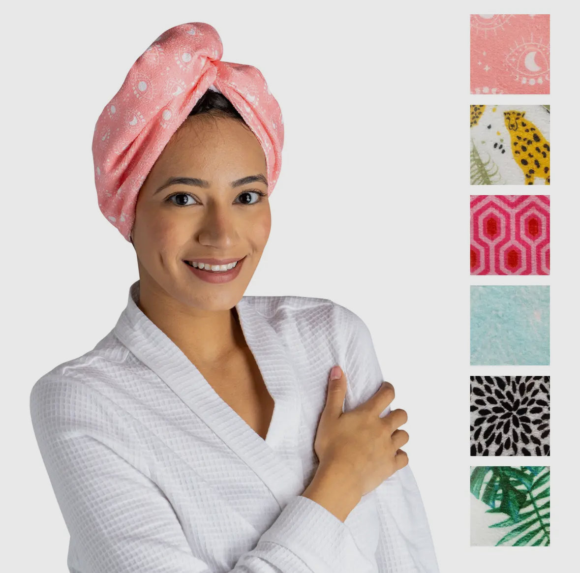 Microfiber Turbo Towel With Button Closure