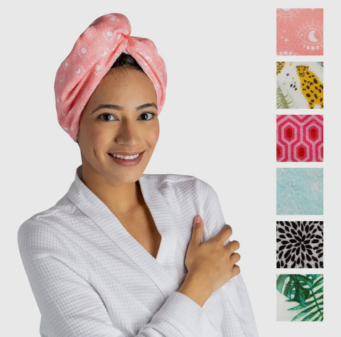 Microfiber Turbo Towel With Button Closure