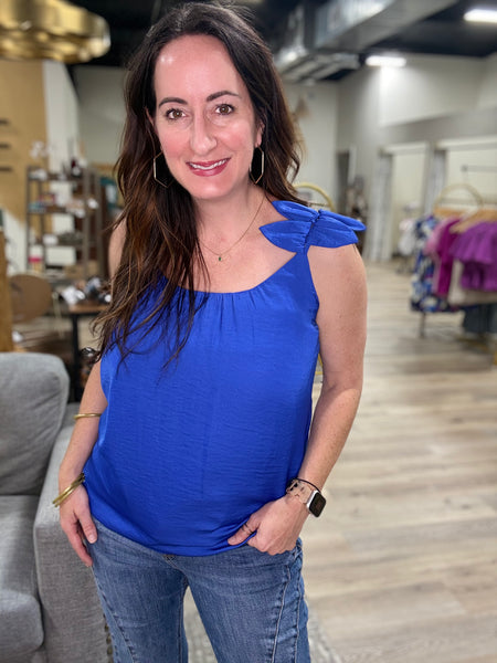 Royal Blue Flower Top