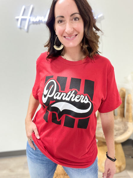 Red Retro Panther Tee