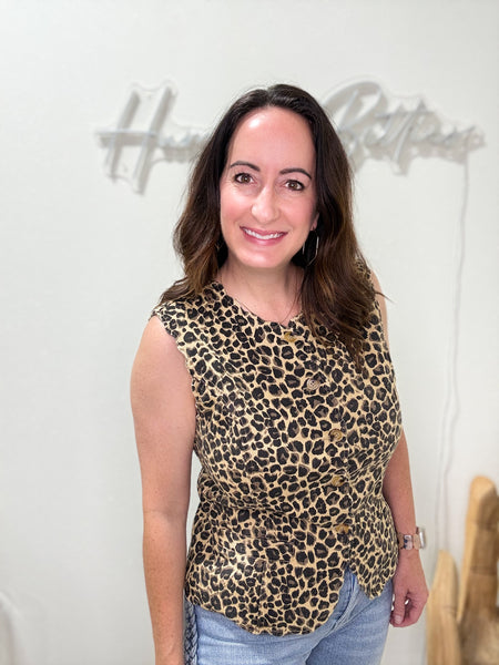 Leopard Print Denim Vest