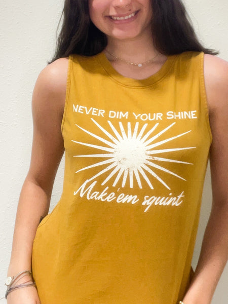 “NEVER DIM YOUR SHINE” Graphic Tank Top