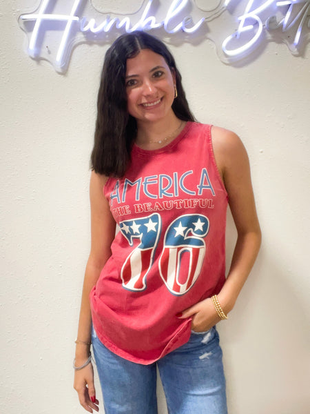 “AMERICAN 76” Graphic Tank Top