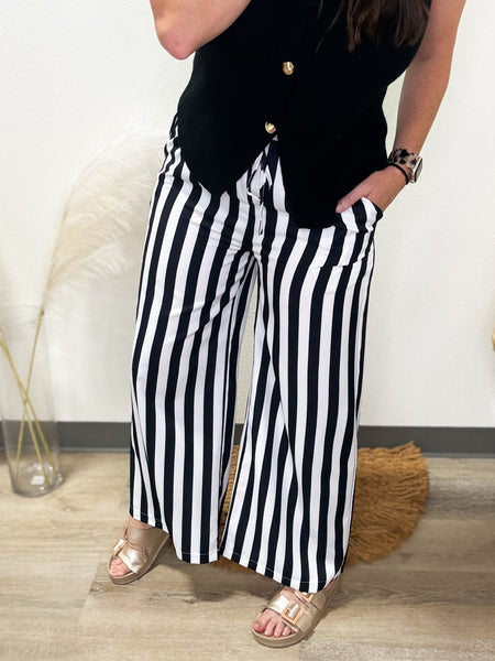 Black & White Striped Pants