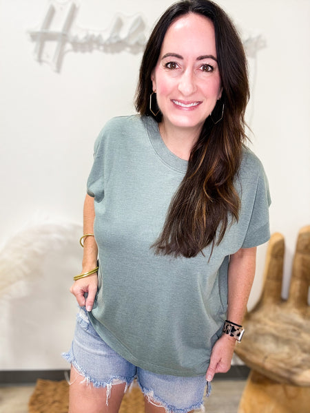 Dusty Teal Boxy Tee