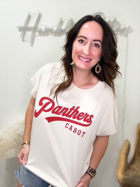 Boxy Cream Panther Tee