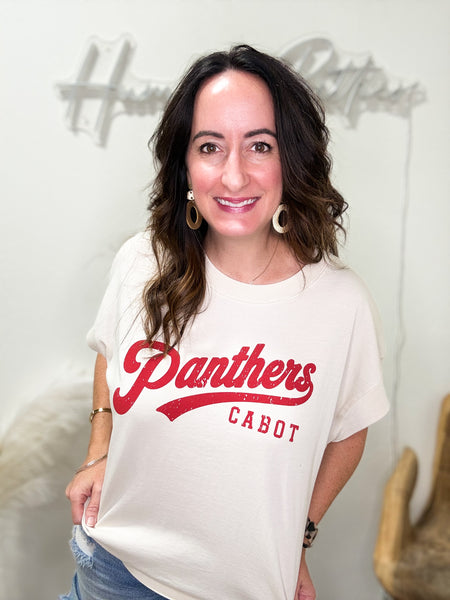 Boxy Cream Panther Tee