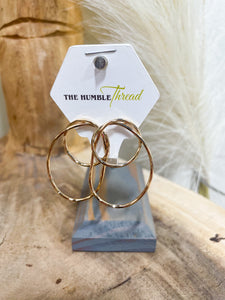 Gold Wire Hoop Earrings