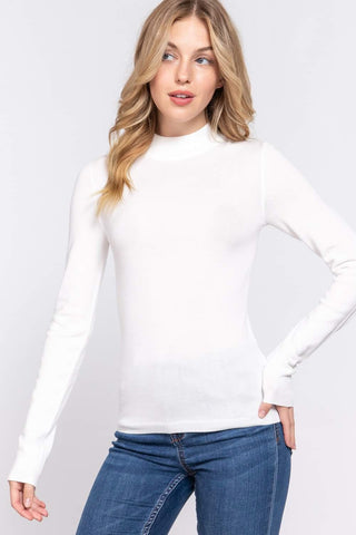 Winter White Mock Neck Sweater
