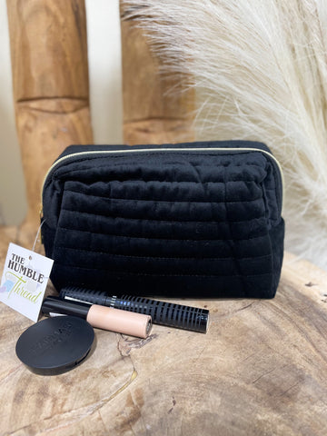 Black Quilted Travel Pouch