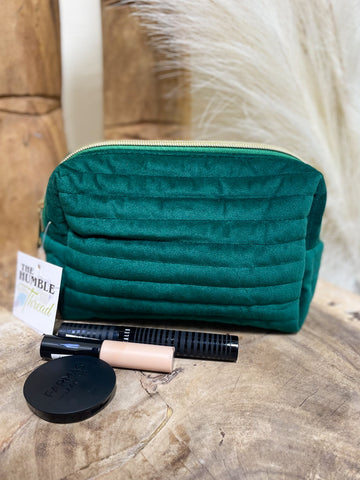 Emerald Quilted Travel Pouch