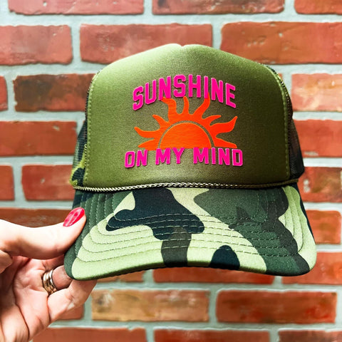 Camo Sunshine On My Mind Trucker Hat