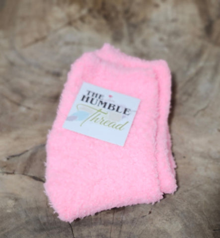 Bubble Gum Pink Fuzzy Socks