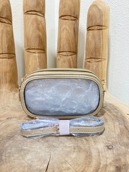 Clear & Gold Crossbody Bag