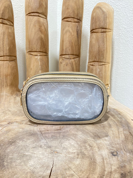 Clear & Gold Crossbody Bag