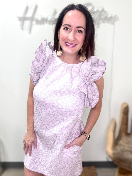 Ruffle Sleeve Pink Floral Babydoll Dress