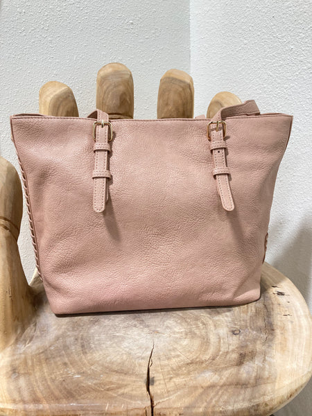 Dusty Rose Braided Edge Medium Tote
