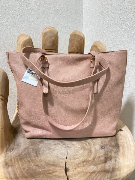 Dusty Rose Braided Edge Medium Tote