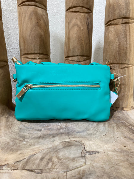 Teal Ecostitch Convertible Wristlet