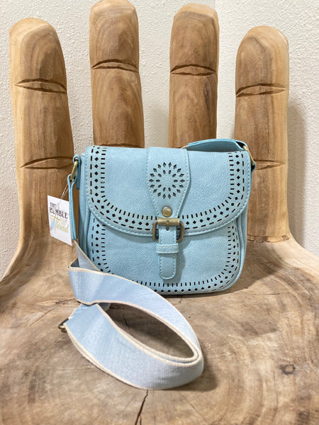 Vintage Blue Western Buckle Crossbody