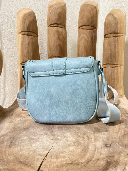 Vintage Blue Western Buckle Crossbody