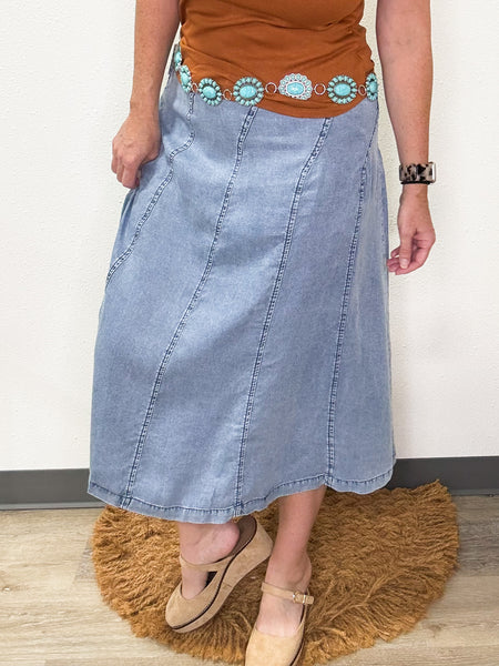 Denim Maxi Skirt