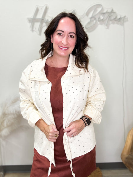 Cream Polka Dot Utility Jacket