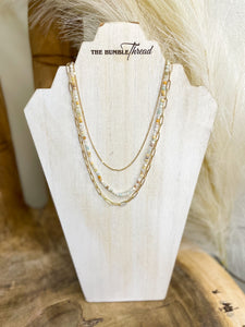 Amazonite Layered Chain Necklace