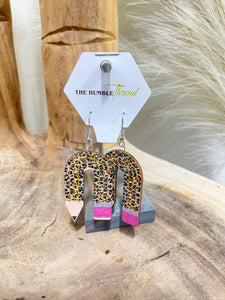 Cheetah Wood Pencil Earrings