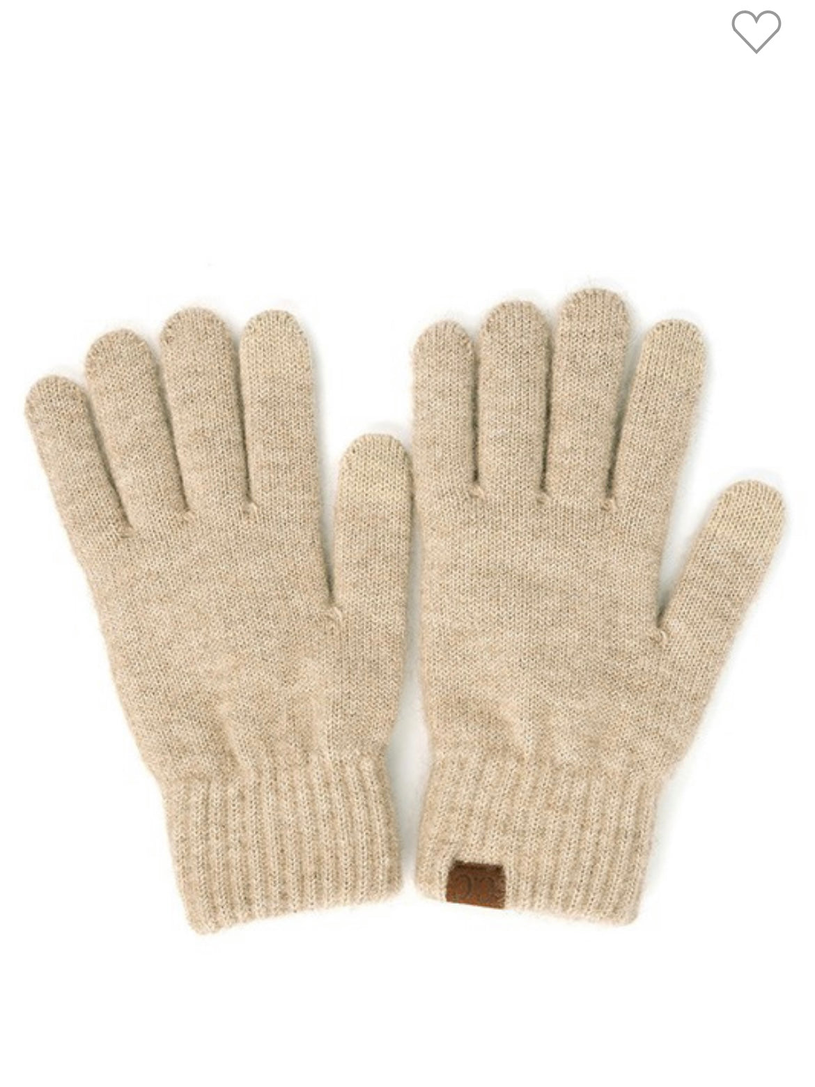 Beige CC Heather Touch Gloves