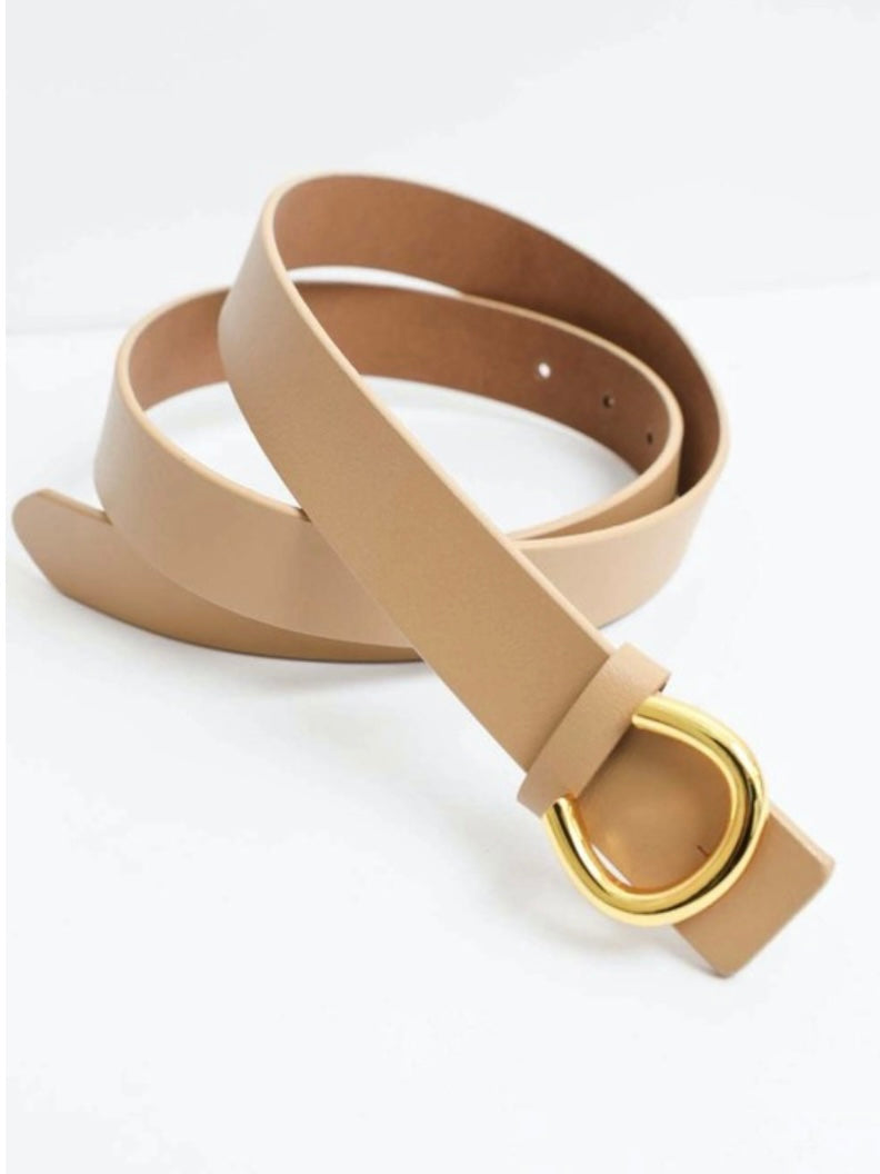 Tan and Gold Leather Belt