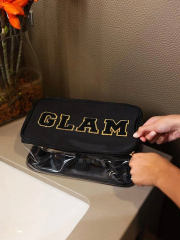 Black Glam Makeup Bag
