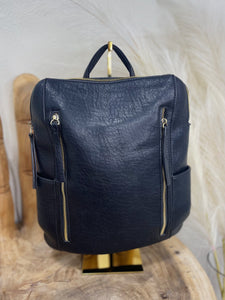 Black Double Zip Backpack