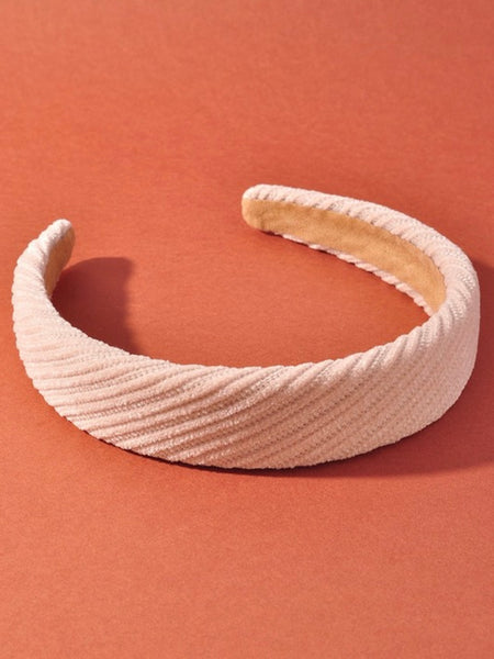 Cream Ribbed Headband