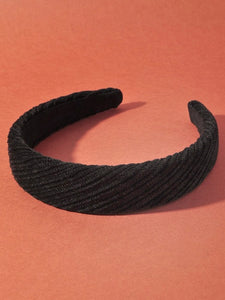Black Ribbed Headband