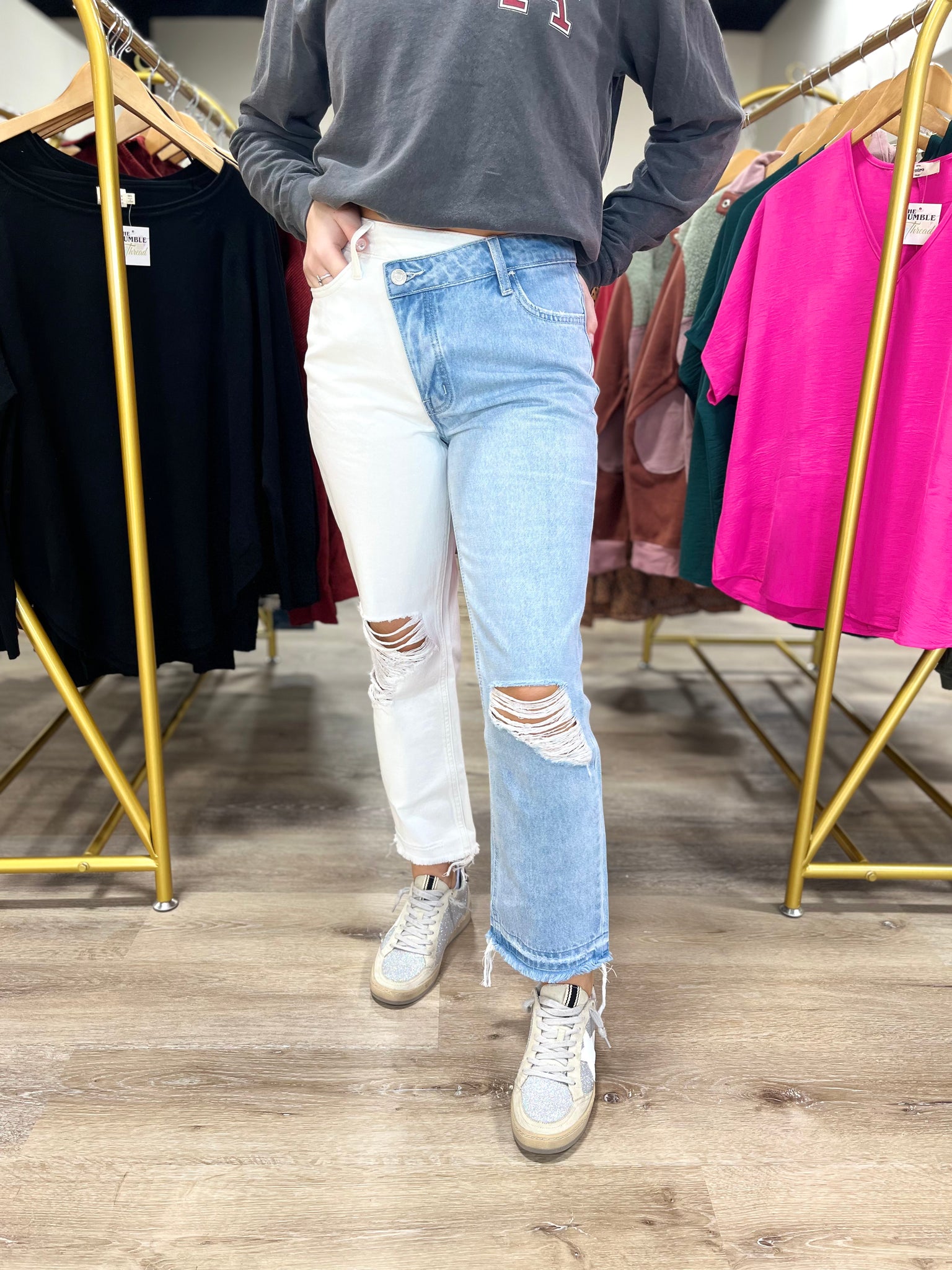 Vervet Norah Asymmetrical Waist Jeans