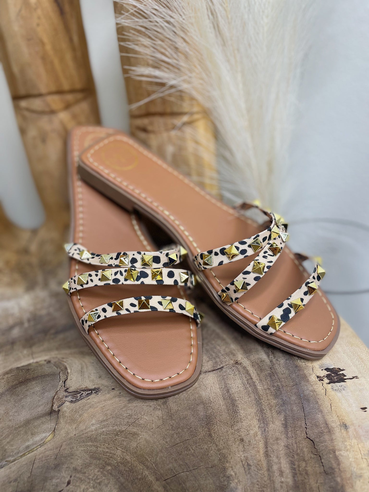 Cheetah Studded Sandals