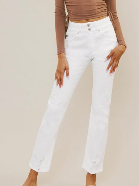 Kancan White Straight Jeans
