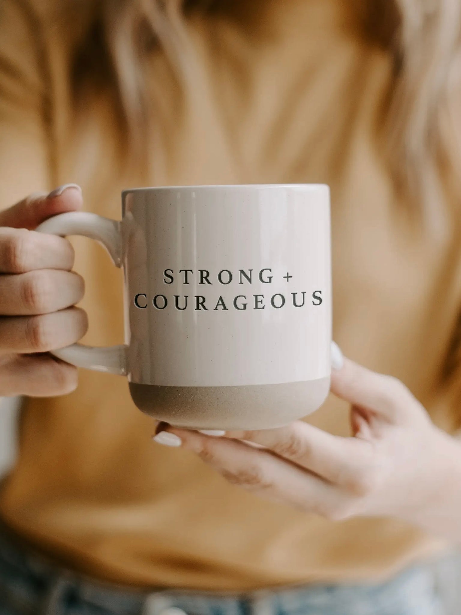 Strong + Courageous Stone Coffee Mug