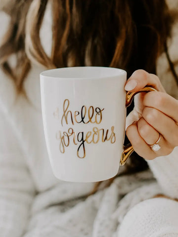 Hello Gorgeous Gold Coffee Mug